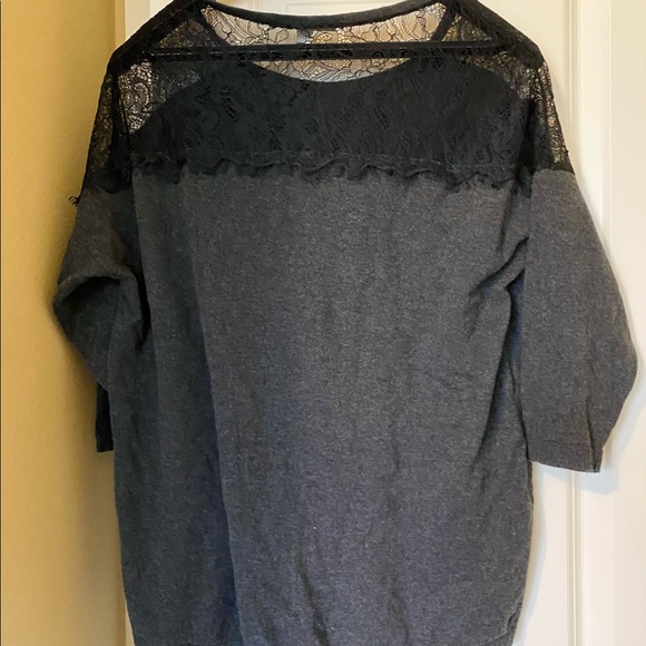 Black and Gray Lace Lauren Conrad Sweater - Picture 2 of 3